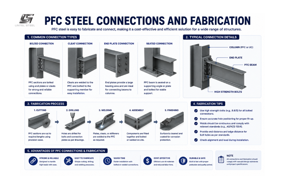pfc steel connections and fabrication