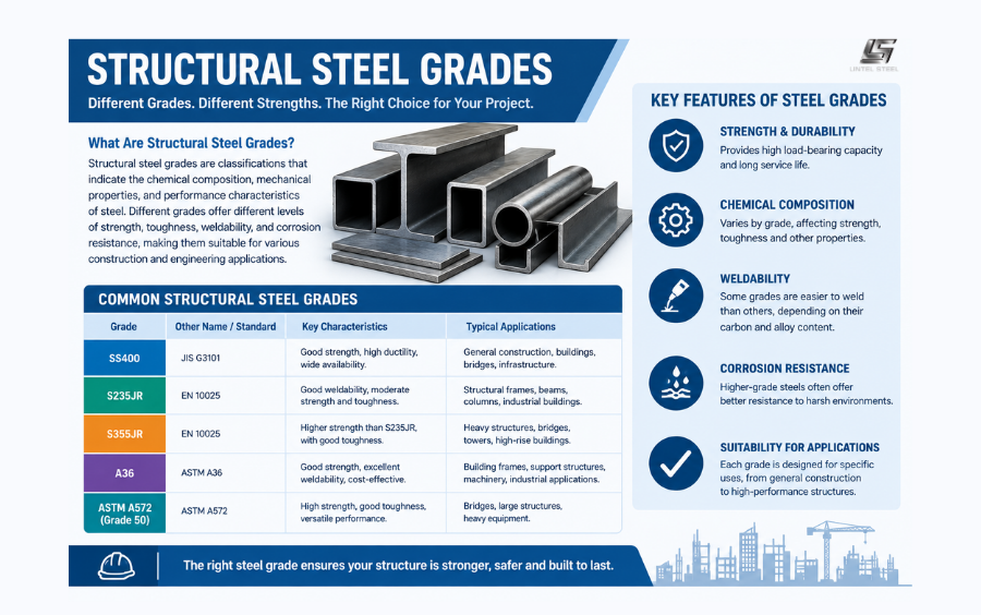 what are structural steel grades