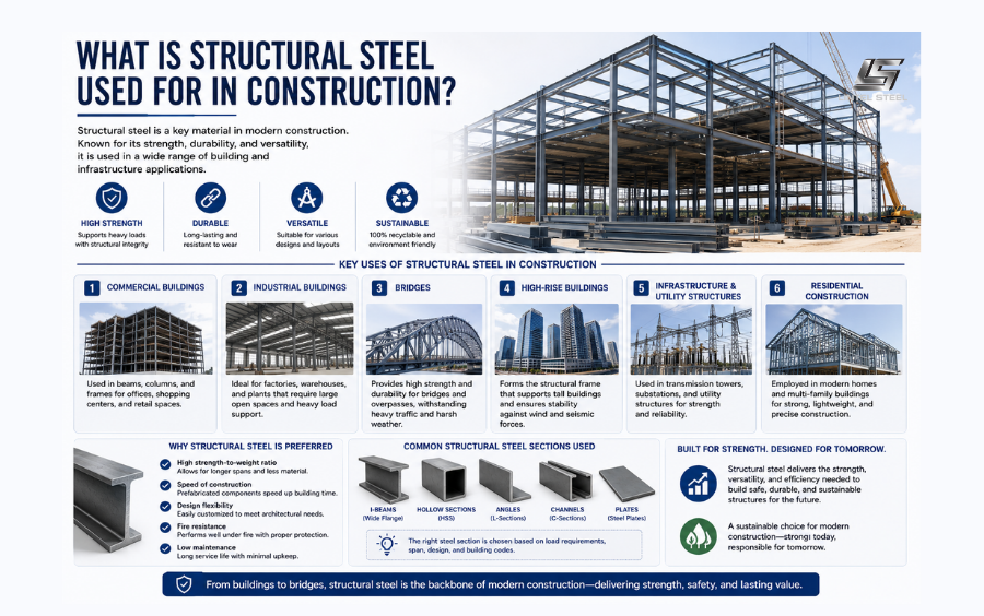 what is structural steel used for in construction