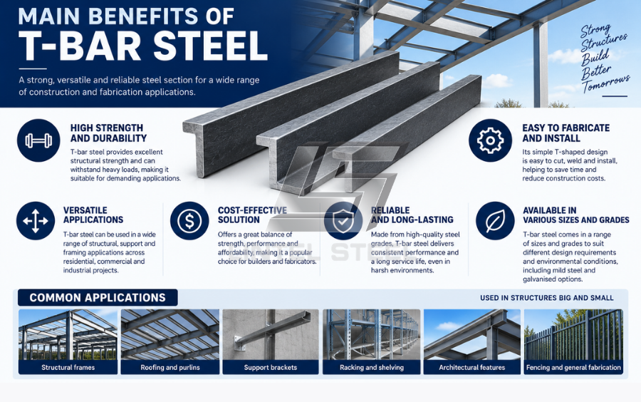 main benefits of t-bar steel