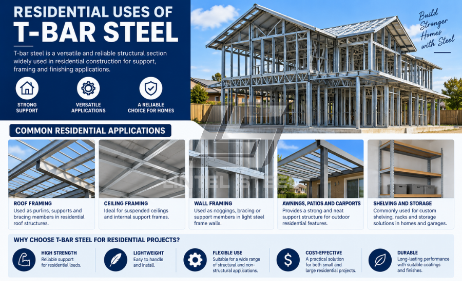 residential uses of t-bar steel