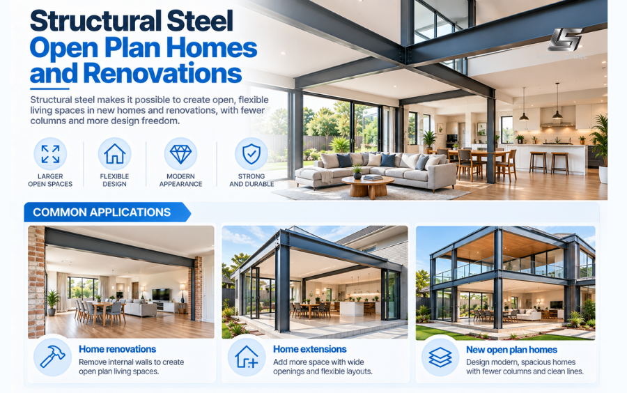 structural steel open plan homes and renovations