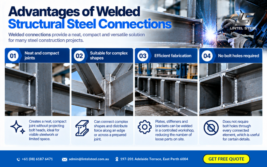 advantages of welded structural steel connections