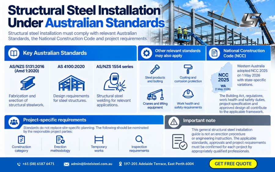 structural steel installation under australian standards